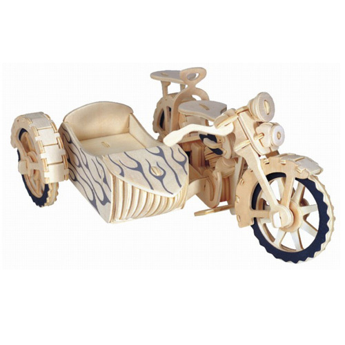Motorrad mit Beiwagen - 3D Holzbausatz P124