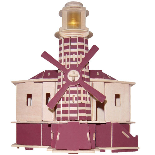 Leuchtturm II mit LED - 3D Holzbausatz P146