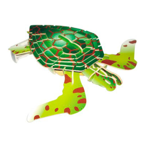 Meeresschildkröte - farbig - 3D Holzbausatz EC009