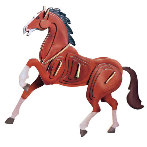 Pferd - farbig - 3D Holzbausatz EC023